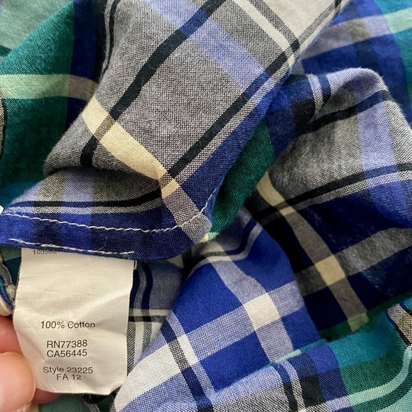 J. Crew Blue Green Plaid Button-Down Shirt - Picture 5 of 5